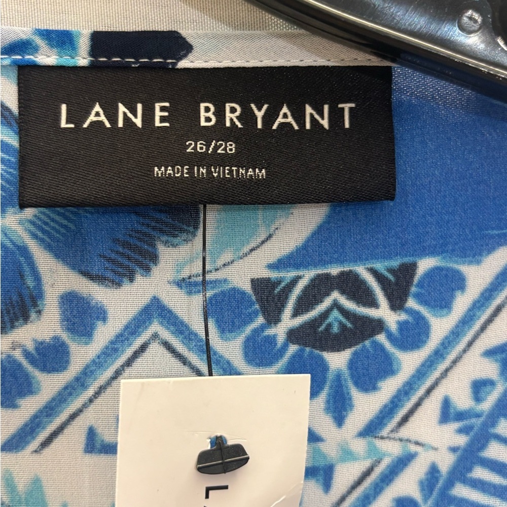 Lane Bryant Blue Patterned Swim Cover-Up - Picture 3 of 7